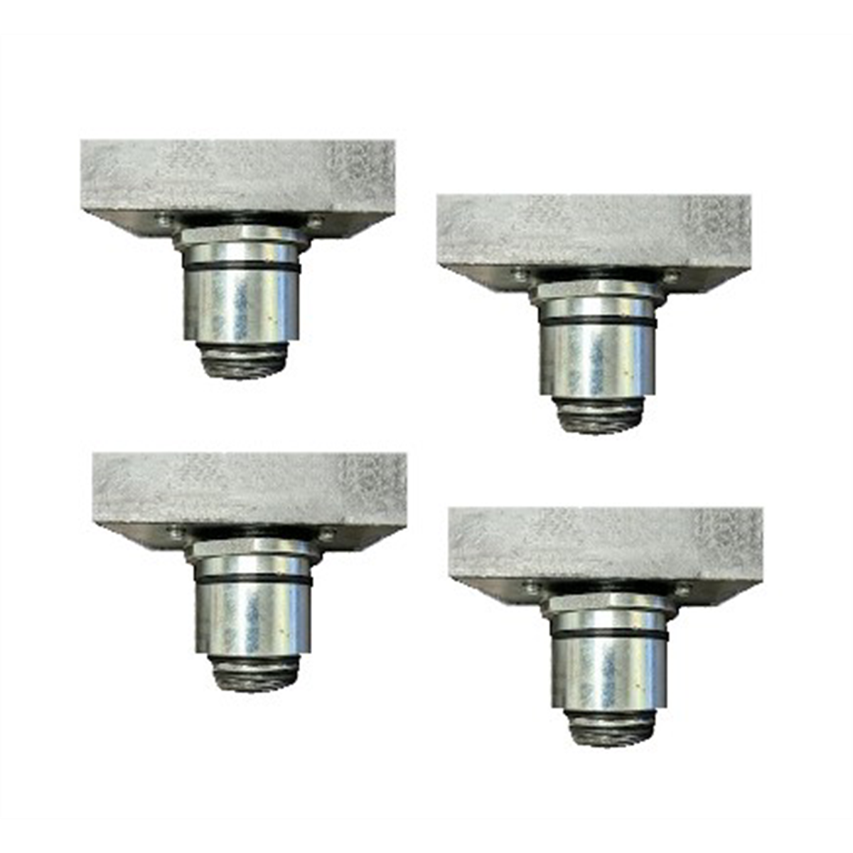 Atlas Equipment Set of 4 Slotted Rubber Adjustable Adapters, 2" Peg Size