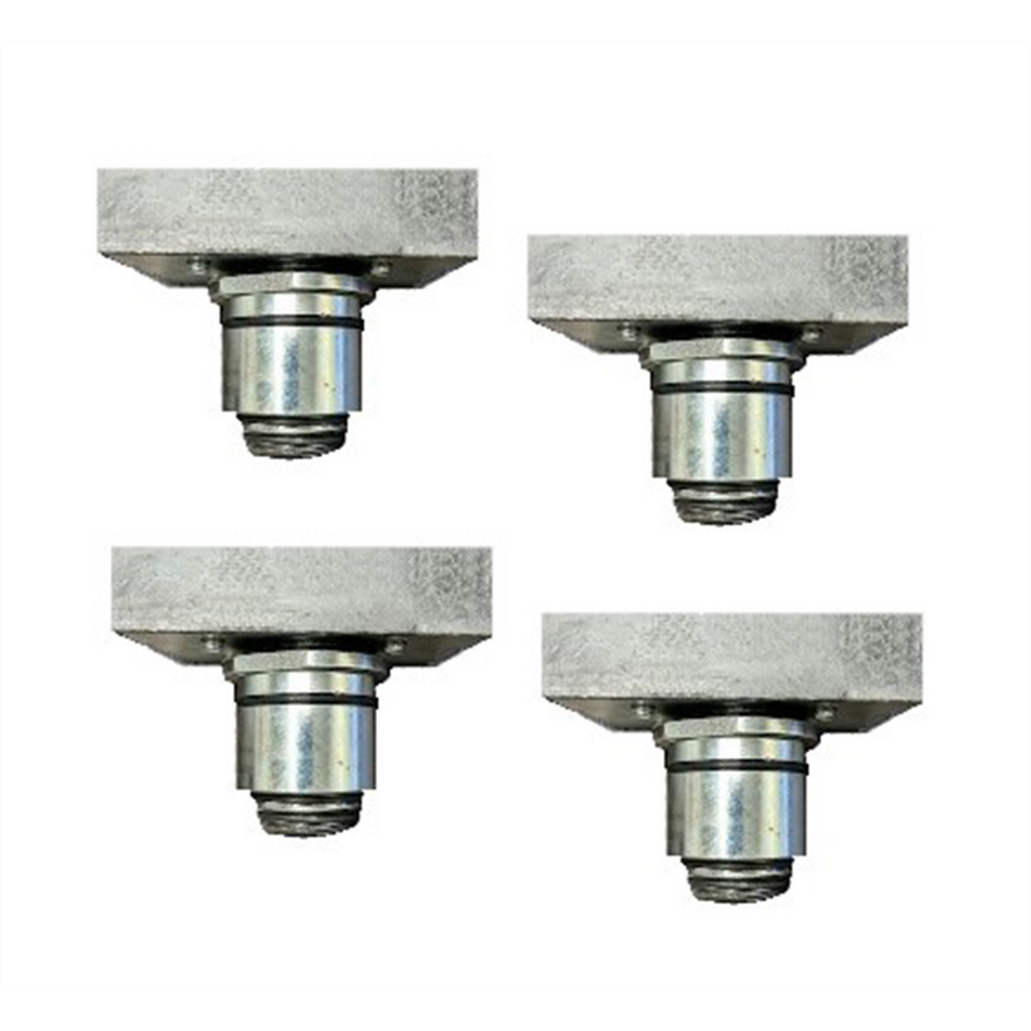 Atlas Equipment Set of 4 Slotted Rubber Adjustable Adapters, 2" Peg Size